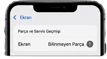 iPhone bilinmeyen parça bildirimi